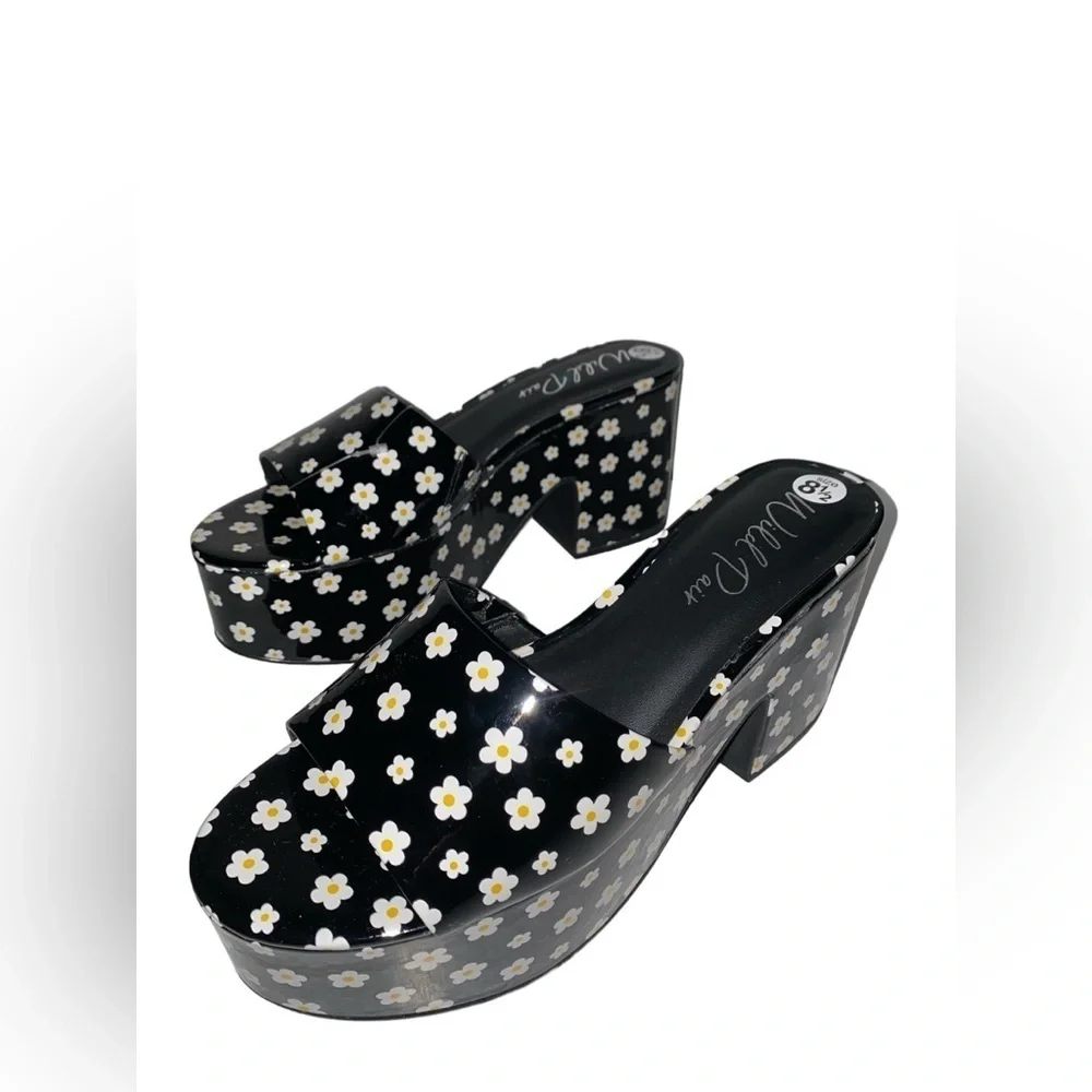 Wild Pair Melbourne Floral Print‎ Chunky Platform Sandal Women 8.5 Boho Hippie